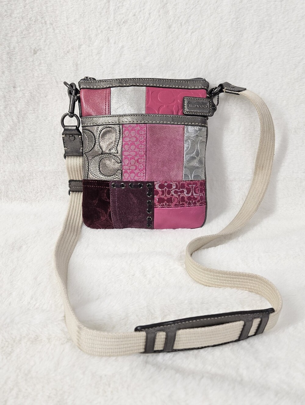 Coach Pink Patchwork Crossbody Bag - Picture 7 of 13